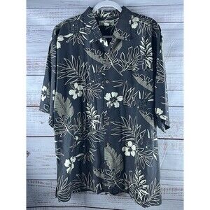 Tommy Bahama Hawaiian Shirt Mens XL Floral 100% Silk Short Sleeve